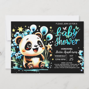 Boho Chic Jungle Panda Haven Boy Shower Inbjudningar
