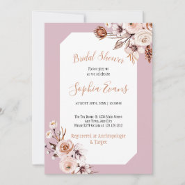 Boho Chic Kräm och Brun Blommig Bröllopsfestinbjud Inbjudningar