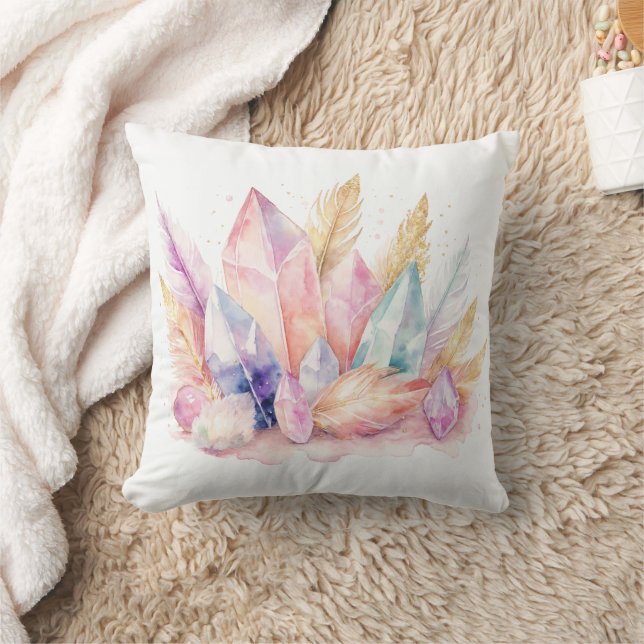 Boho Chic Kvarts Kristall Pastell Kudde (Filt)