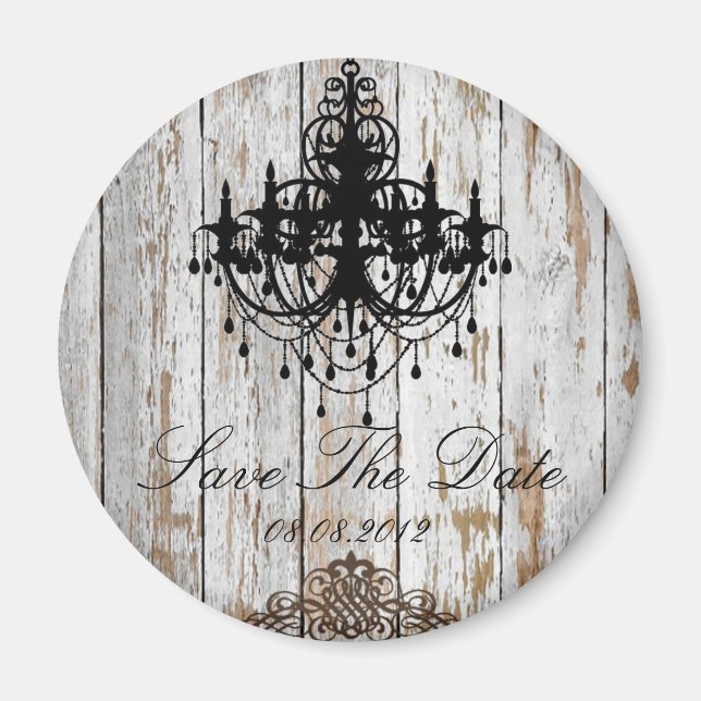 boho chic, landsbyggsbröllop av rundvirke magnet (Framsidan)