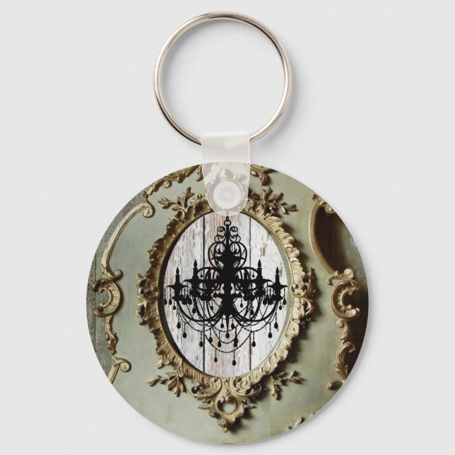 boho chic, landsbyggsbröllop av rundvirke nyckelring (Framsida)