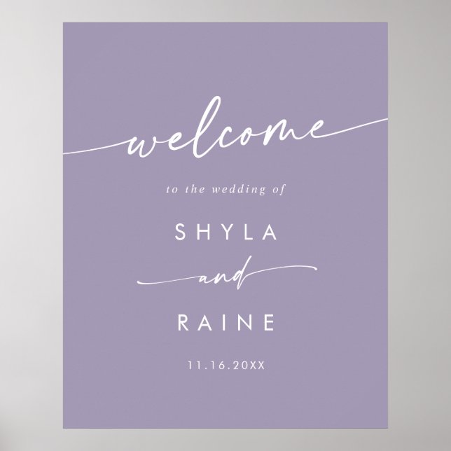 Boho Chic Lavendel Lila Gör-det-själv Bröllop Välk Poster (Framsidan)