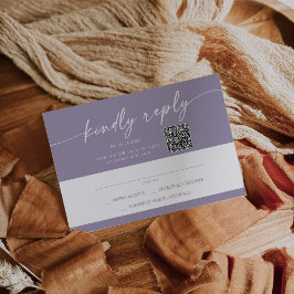 Boho Chic Lavender Lila Mail In och QR-kod OSA Kort