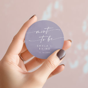 Boho Chic Lavender Lila Mint to be Favant Sticker Runt Klistermärke
