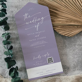 Boho Chic Lavender Lila QR-kodpost i Bröllop