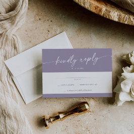 Boho Chic Lavender Lila Simple Bröllop OSA Kort