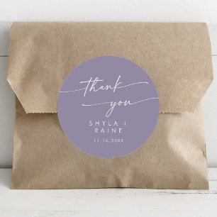 Boho Chic Lavender Lila Tack Wedding Favor Runt Klistermärke