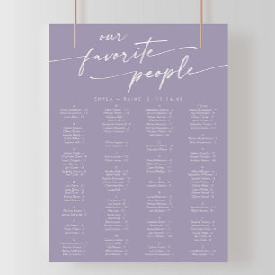 Boho Chic Lavender Lila - utskrivbart sittdiagram Poster