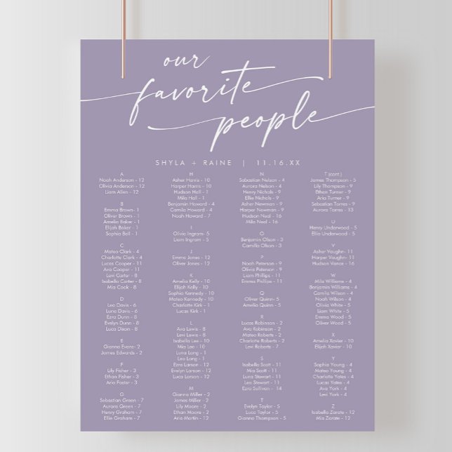 Boho Chic Lavender Lila - utskrivbart sittdiagram Poster (Skapare uppladdad)