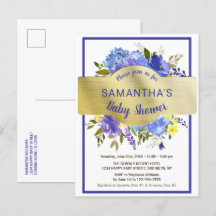 Boho Chic Lila Blommigt Guld Baby Shower