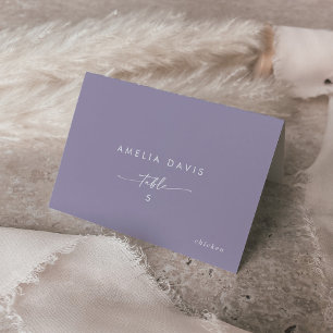 Boho Chic Lila Violetta Gästnamnskort Bordsnummer