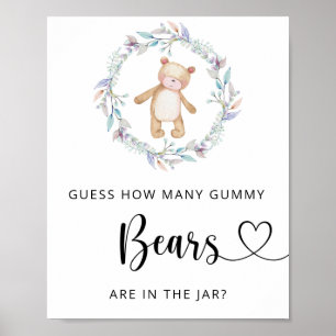 Boho chic liten björn gissa hur många GUMMY björna Poster