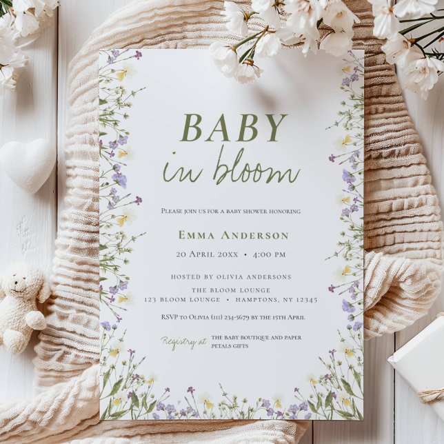 Boho Chic Little WildblomBaby Shower Inbjudningar (Skapare uppladdad)