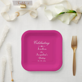 Boho Chic Magenta Bröllop Cake Bord