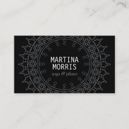 Boho Chic Mandala Black/Grått Visitkort