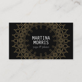 Boho Chic Mandala Black/Guld Visitkort