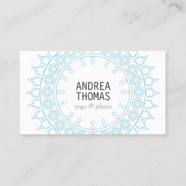 Boho Chic Mandala Blue/White Visitkort