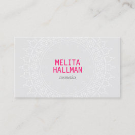 Boho Chic Mandala Grått/Rosa Visitkort