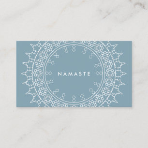 Boho Chic Mandala Namaste Yoga Blue Visitkort