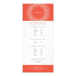 Boho Chic Mandala Namaste Yoga Coral-rackkort Reklamkort