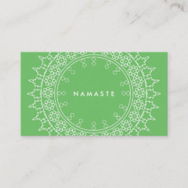 Boho Chic Mandala Namaste Yoga Grönt Visitkort