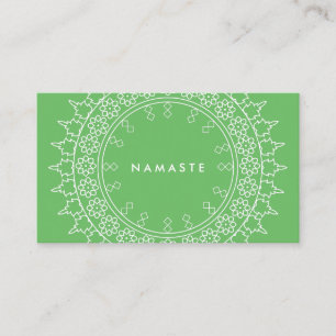 Boho Chic Mandala Namaste Yoga Grönt Visitkort