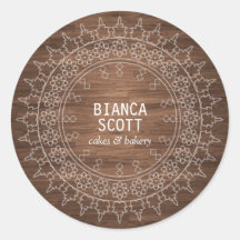 Boho Chic Mandala på Mörk Wood