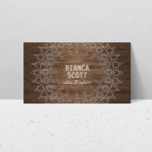 Boho Chic Mandala på Mörk Wood
