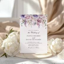 Boho Chic Mauve Lilac Blommigt Bröllop