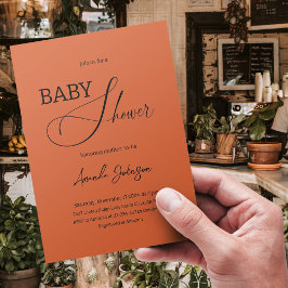 Boho Chic Minimal Terracotta Burnt Orange Rustic Inbjudningar