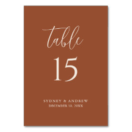 Boho Chic Minimalist Terracotta Bröllop Bordsnummer