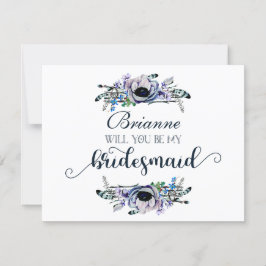 Boho Chic Mint & Navy blir min bridesmaid Inbjudningar