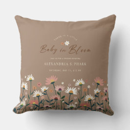 Boho Chic Modern Wildblomma Baby i bloomskaren Kudde