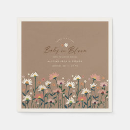 Boho Chic Modern Wildblomma Baby i bloomskaren Pappersservett