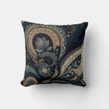 Boho Chic Mörk blått Paisley Mönster