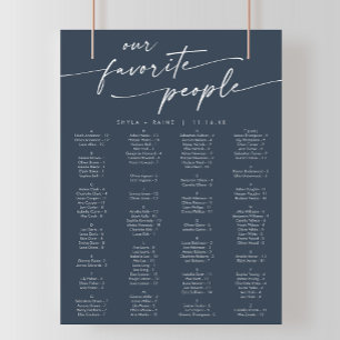 Boho Chic Mörk Blått utskrivbart sittdiagram Poster