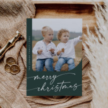 Boho Chic Mörk grönt DIY Simple Photo jul