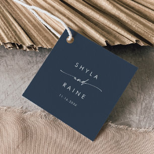 Boho Chic Mörk Navy Blue Bröllop Gåvor Etiketter
