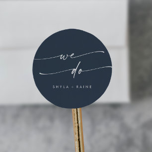 Boho Chic Mörk Navy Blue We Do Kuvert Seals Runt Klistermärke