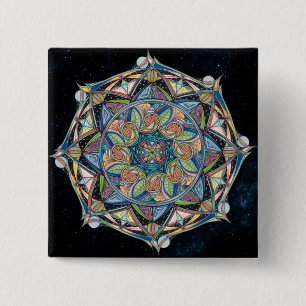 Boho-chic Multifärgad Mandala-knapp Knapp
