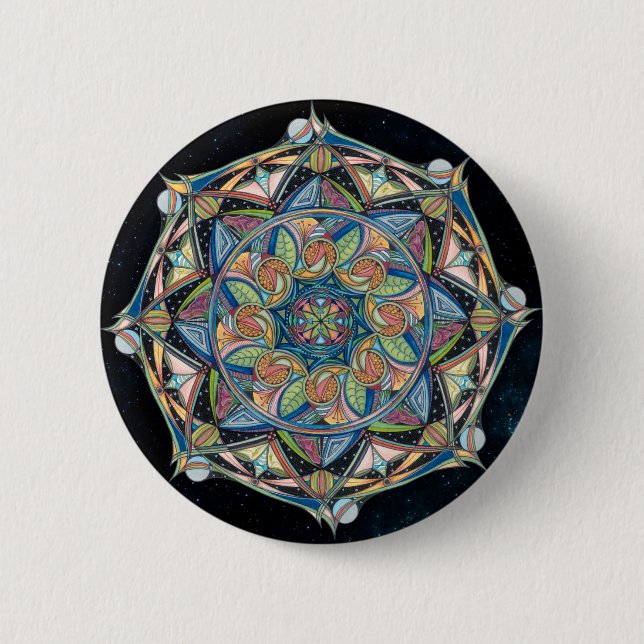 Boho-chic Multifärgad Mandala-knapp Knapp (Framsida)