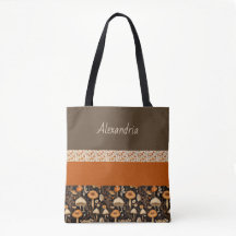 Boho-Chic Mushroom Mönster Tote Bag