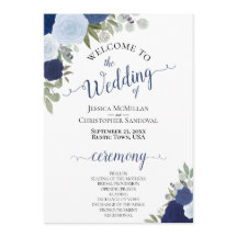 Boho Chic Navy & Dusty Blue Ro Elegant bröllop