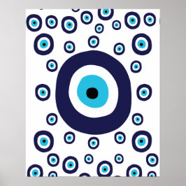 Boho Chic Nazar Evil Öga Lucky Charm Symbol Poster