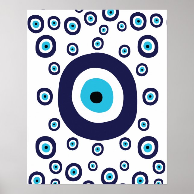 Boho Chic Nazar Evil Öga Lucky Charm Symbol Poster (Framsidan)