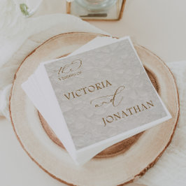 Boho Chic Neutral Brun Elegant Pappersservett