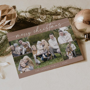 Boho Chic Neutralt Photo Boho God jul Julkort