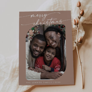 Boho Chic Neutralt Photo Cute God jul Julkort