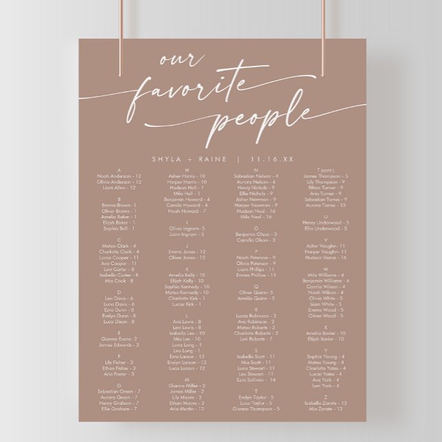 Boho Chic Neutralt Taupe-utskrivbart sittdiagram Poster (Skapare uppladdad)