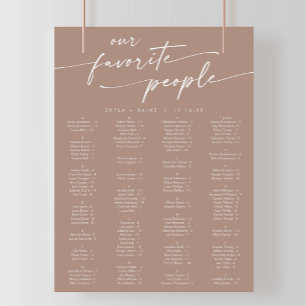 Boho Chic Neutralt Taupe-utskrivbart sittdiagram Poster